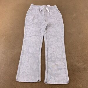 Gap Girls Size Medium (8) Gray Floral Print French Terry Pocketed Sweatpants NWT
